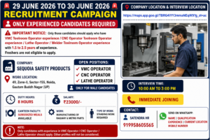 VMC Operator, CNC Operator, Lathe Operator