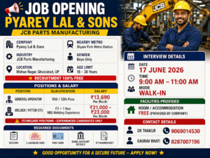 JCB Parts Manufacturing- ITI/Welder