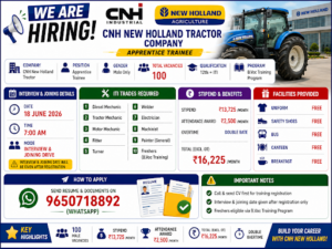 1-Diesel Mechanic, 2 -Tractor Mechanic, 3 -Motor Mechanic, 4 -Fitter,5 -Turner,6 -Welder,7 -Electrician, 8-Machinist