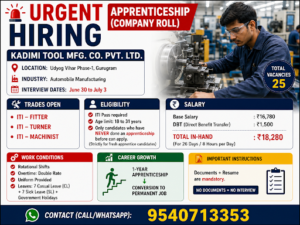 Apprenticeship- Kadimi Tool MFG. Co. Pvt. Ltd.