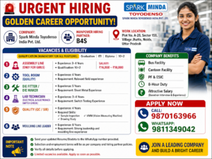 Multi Opening- Spark Minda Toyodenso India Pvt. Ltd.