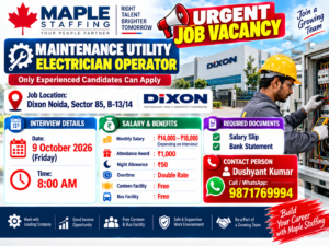 Maintenance Utility – Electrician Operator